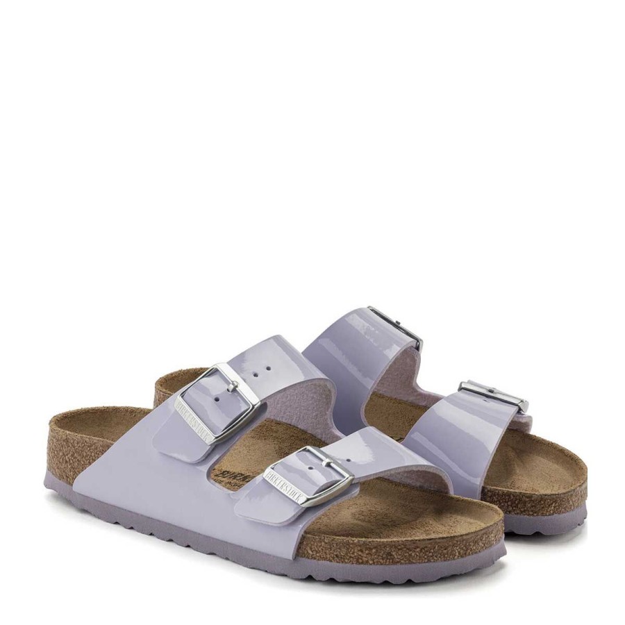 Donna Birkenstock Calzature | Sandalo Donna Birkenstock Arizona Schwarz Patent Purple Fog Art 1021406 Co