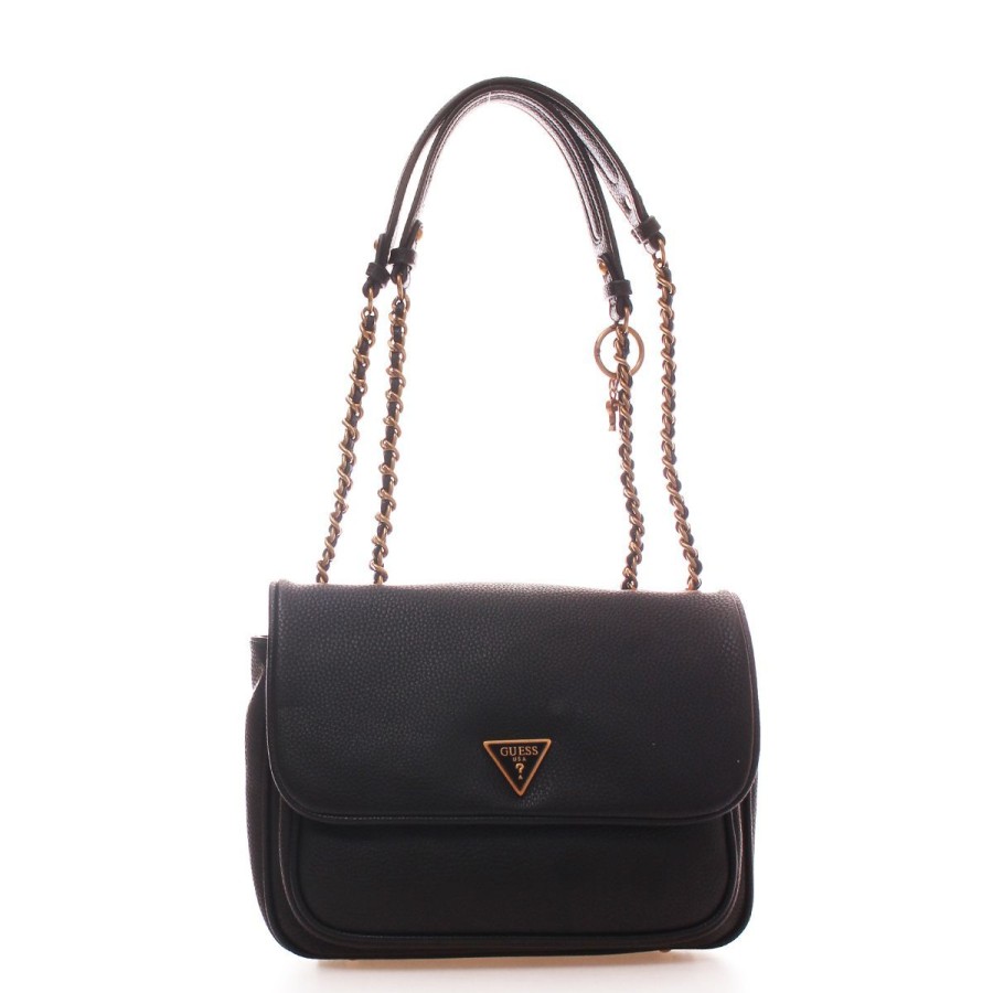 Donna Guess Borse A Spalla | Borsa Donna Guess Crossbody Flap Bag Becci Black Hwvb87822 223