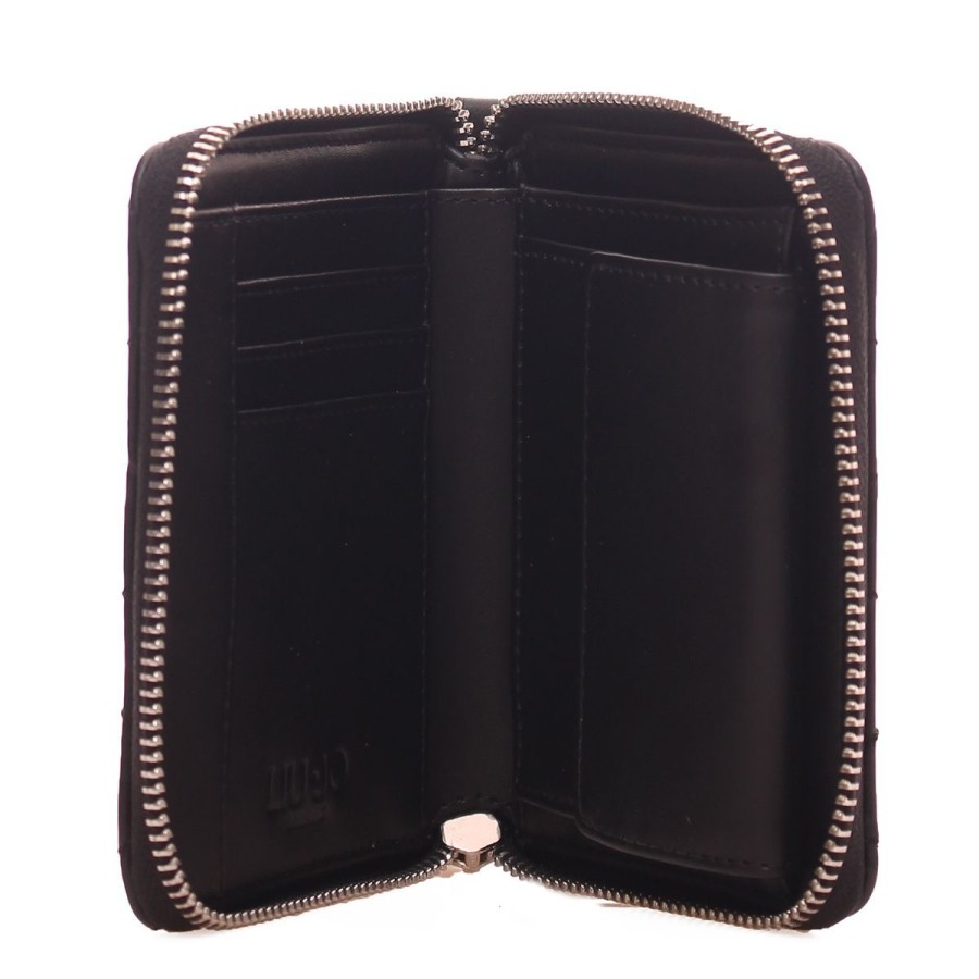 Donna Liu Jo Portafogli | Portafoglio Donna Liu Jo Wallet Ecs Metalasse' Astilbe Black Af3363 223