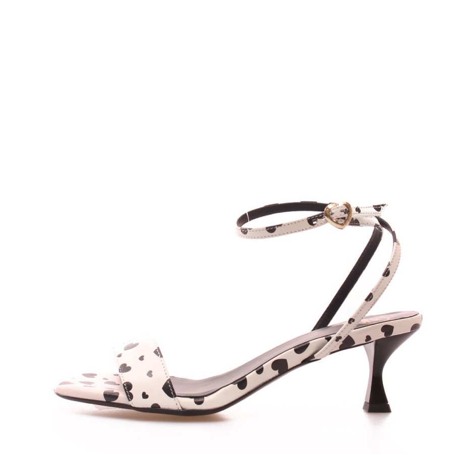 Donna Moschino Calzature | Scarpa Donna Love Moschino Decollete St.Cuori Black & White Ja16405 123