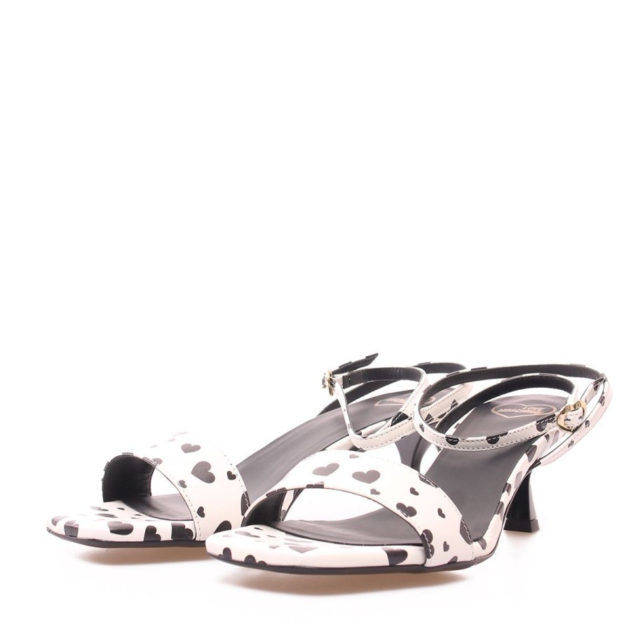 Donna Moschino Calzature | Scarpa Donna Love Moschino Decollete St.Cuori Black & White Ja16405 123