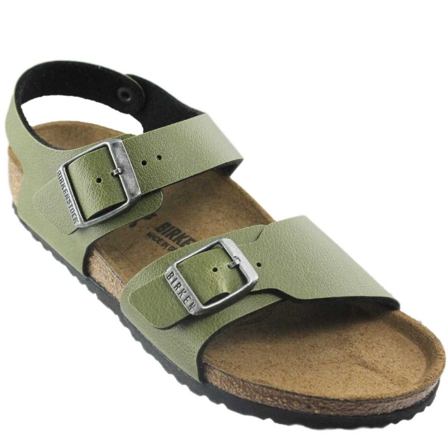 Donna Birkenstock Calzature | Sandalo Birkenstock Kids N.York Pull Up Oliva Art 003357 Co