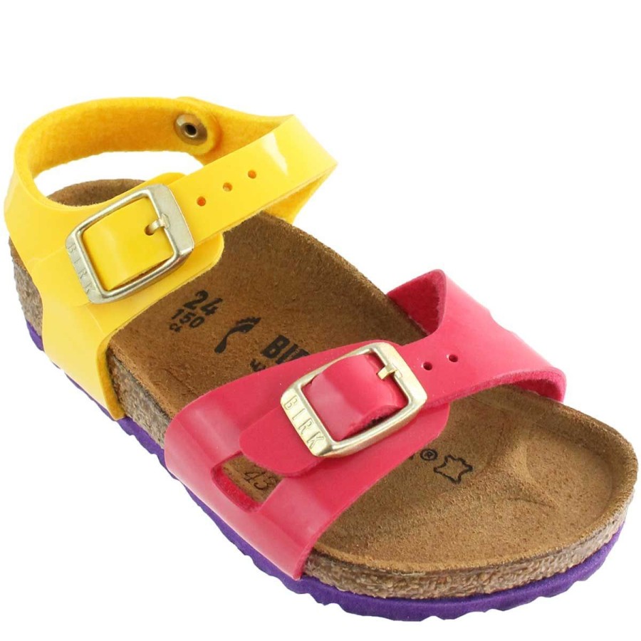 Donna Birkenstock Calzature | Sandalo Birkenstock Rio Kids Tropical Pink Mango Art 1003305 120