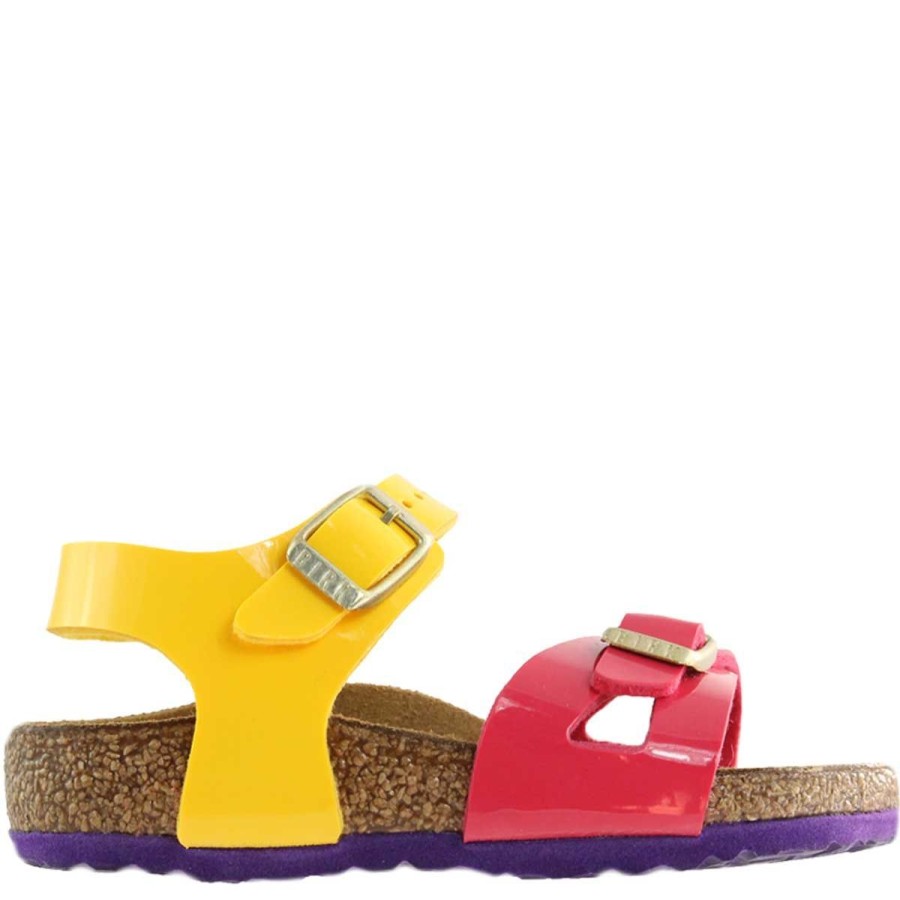 Donna Birkenstock Calzature | Sandalo Birkenstock Rio Kids Tropical Pink Mango Art 1003305 120