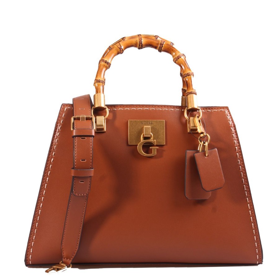 Donna Guess Borse A Mano | Borsa Donna Guess Stachel Bag Con Tracolla Stephi Cognac Hwvb78750 223