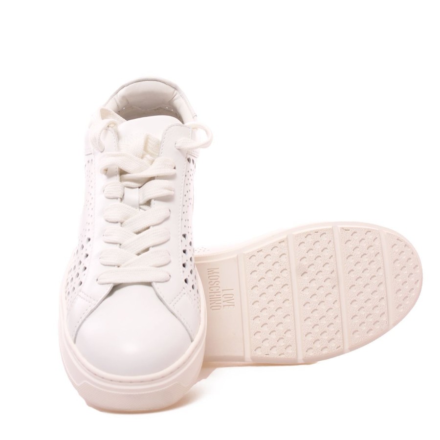 Donna Moschino Calzature | Scarpa Donna Love Moschino Sneakers Bold 40 Vitello White Ja15814 123