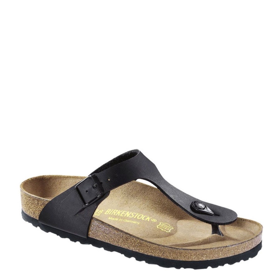 Donna Birkenstock Calzature | Sandalo Infradito Birkenstock Gizeh Schwarz Art. 043691 Co