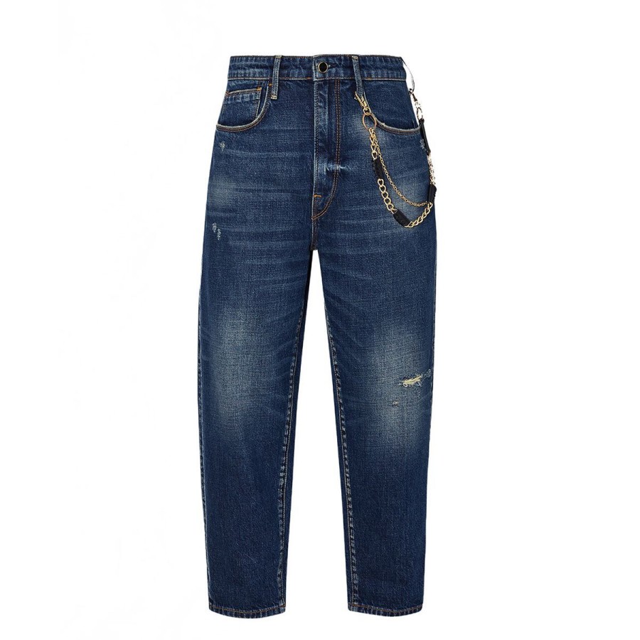 Donna Liu Jo Jeans / Pantaloni | Jeans Donna Liu Jo Boyfriend Con Risvolto Denim Blue Uf3155 223