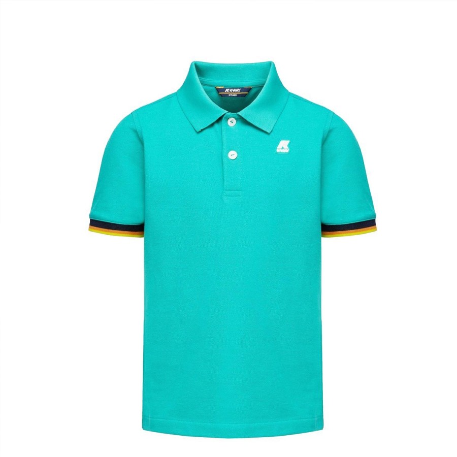 Kid & Youth K-Way T Shirt | Polo Kid & Youth K-Way Vincent Green Marine K2128K Co