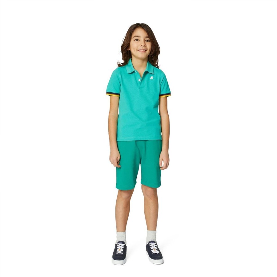 Kid & Youth K-Way T Shirt | Polo Kid & Youth K-Way Vincent Green Marine K2128K Co