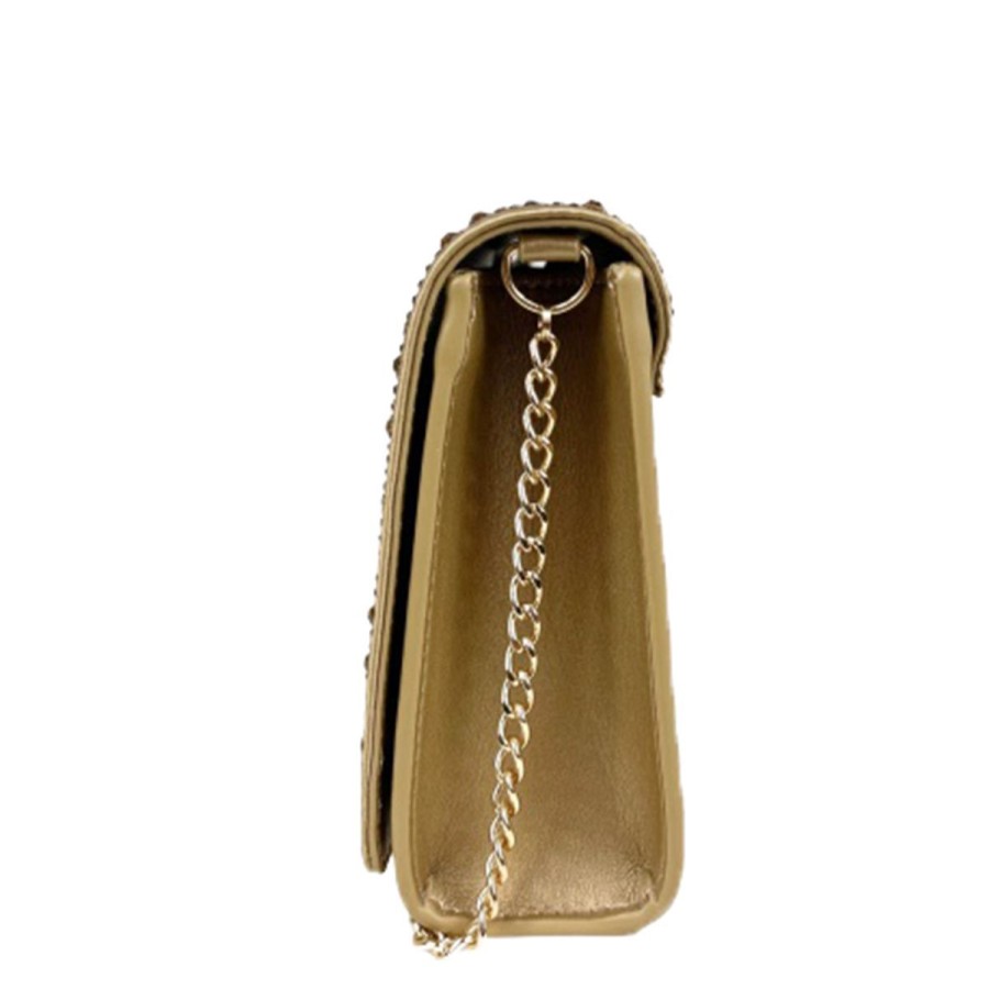 Donna Moschino Borse A Spalla | Borsa Donna Love Moschino Clutch Con Strass Gift Capsule Champagne Jc4850 223