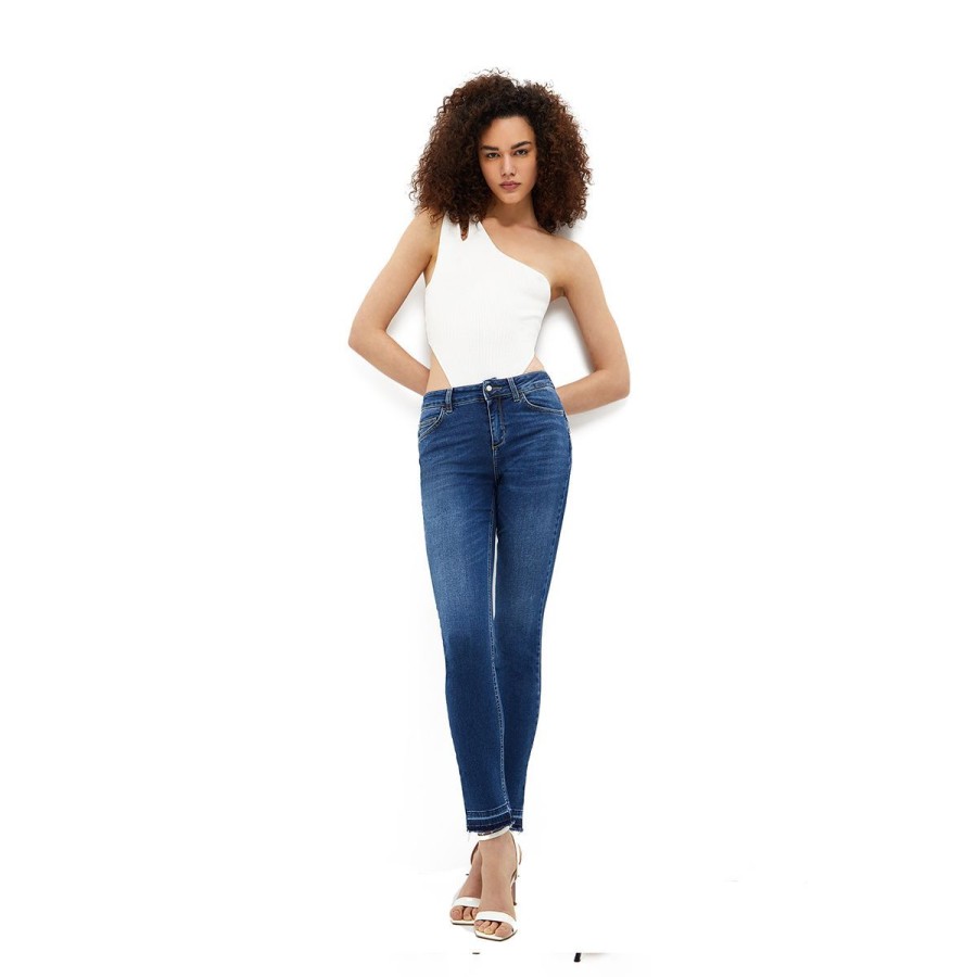 Donna Liu Jo Jeans / Pantaloni | Jeans Donna Liu Jo Parfait Skinny Ecosostenibile Bottom Up Denim Blue Dark Ua3112 123