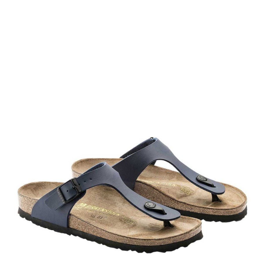 Uomo Birkenstock Sandali | Sandalo Birkenstock Gizeh Birko Flor Blue 143621 120